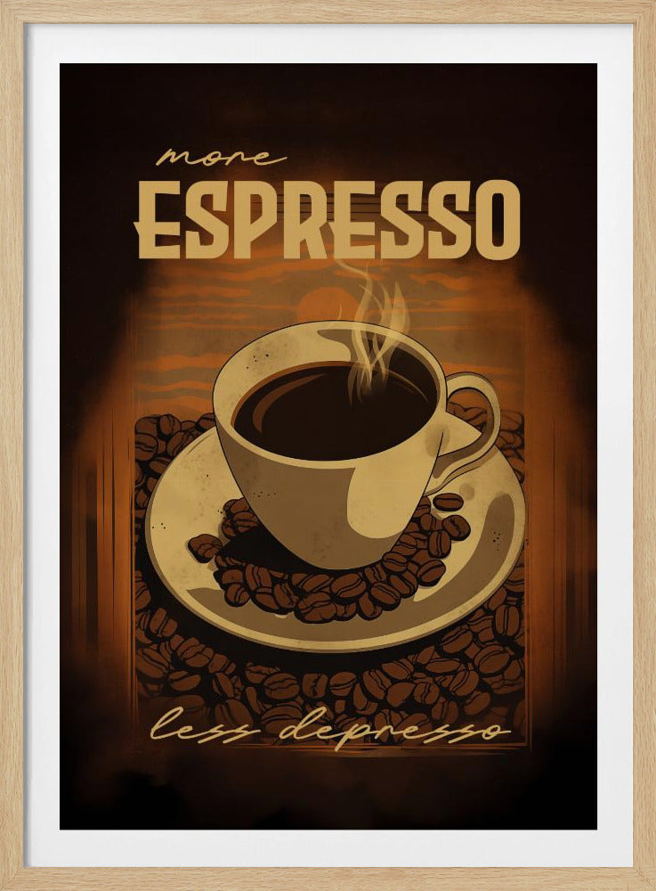 More Espresso Less Depresso - Poster / Art Print