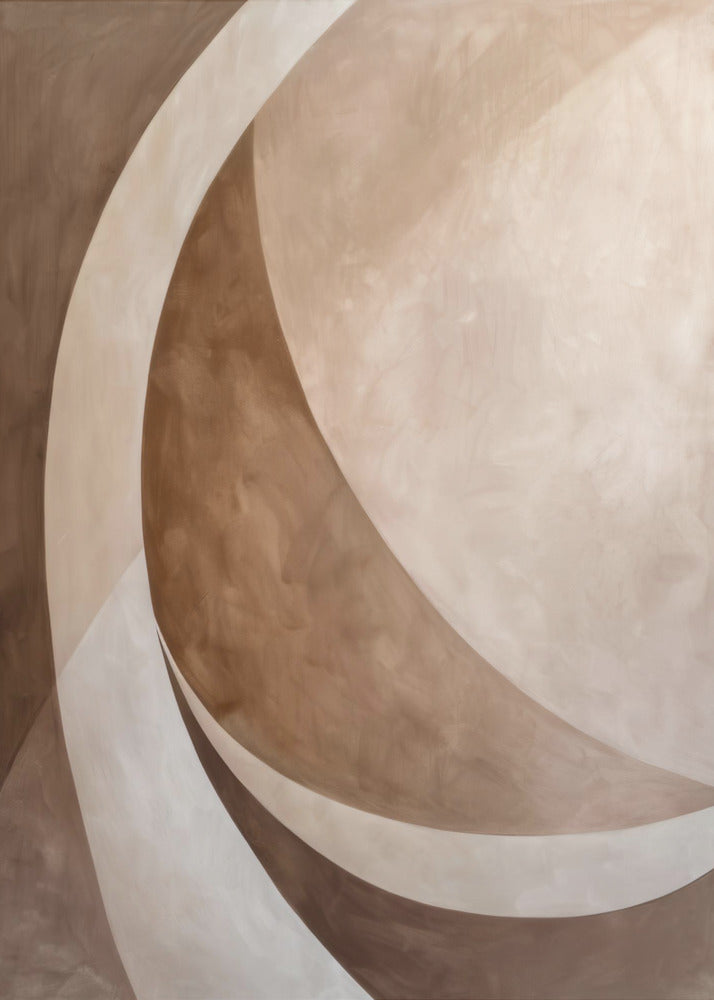 Abstract Art Beige Brown Geo Abstract - Poster / Art Print