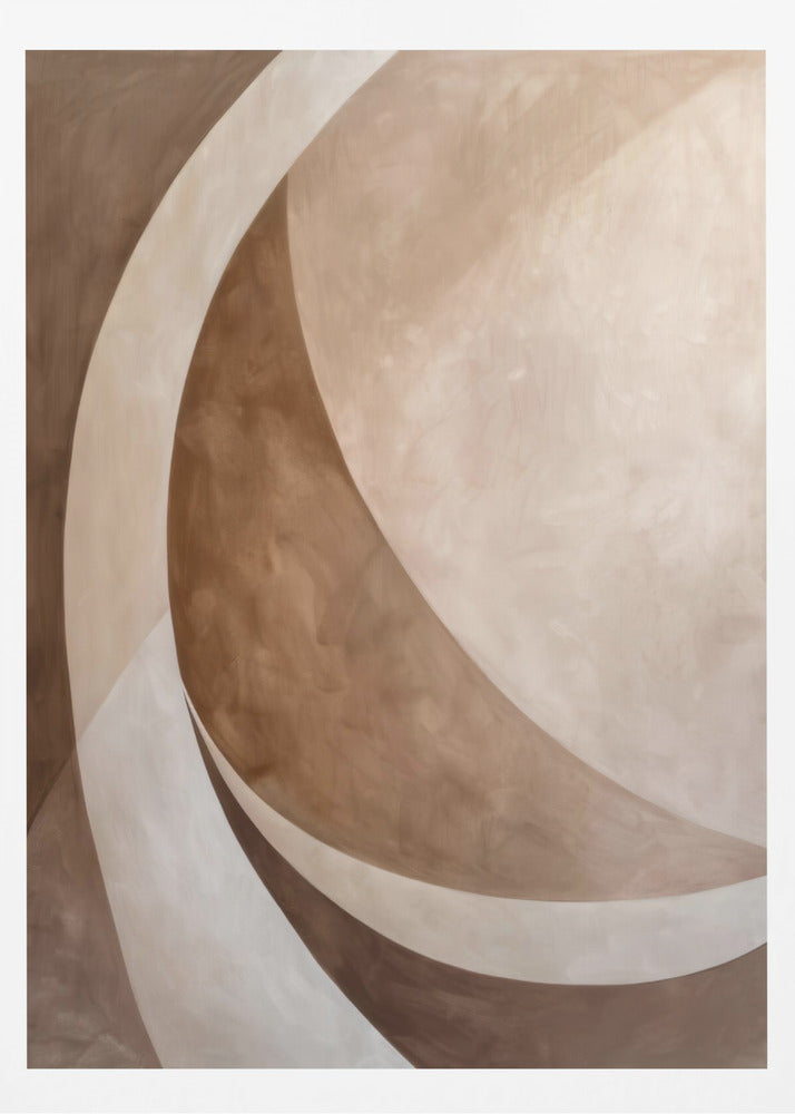 Abstract Art Beige Brown Geo Abstract - Poster / Art Print