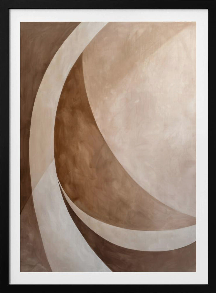 Abstract Art Beige Brown Geo Abstract - Poster / Art Print