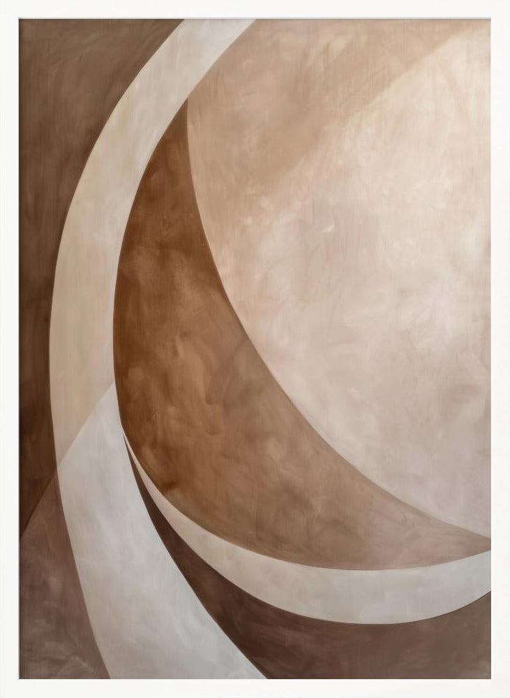 Abstract Art Beige Brown Geo Abstract - Poster / Art Print