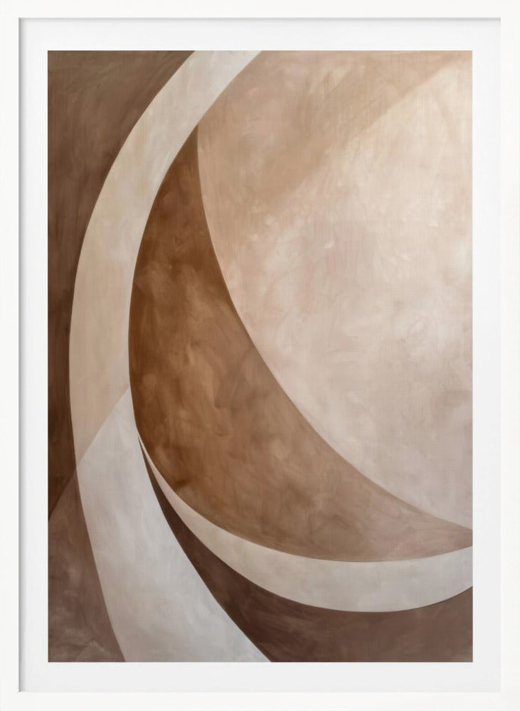 Abstract Art Beige Brown Geo Abstract - Poster / Art Print