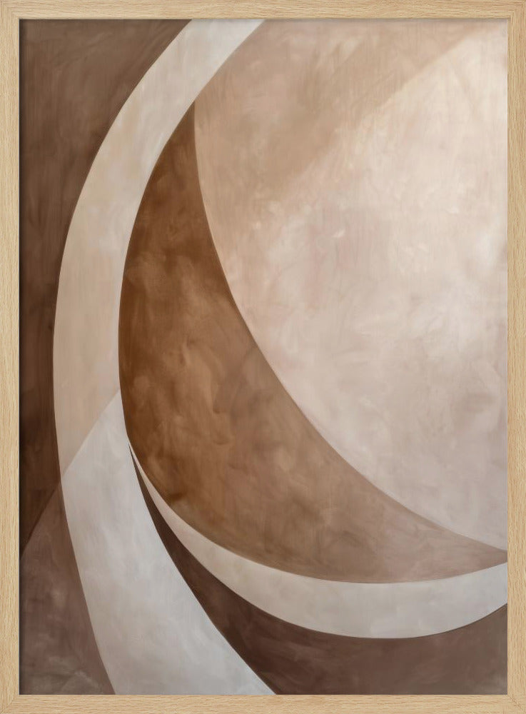 Abstract Art Beige Brown Geo Abstract - Poster / Art Print