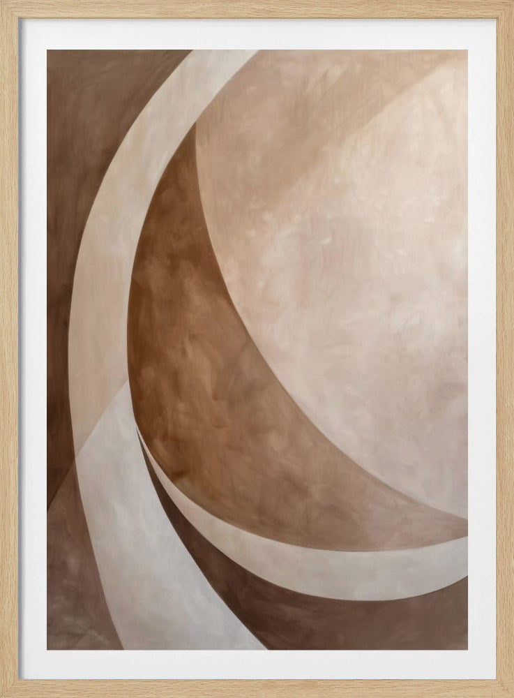 Abstract Art Beige Brown Geo Abstract - Poster / Art Print