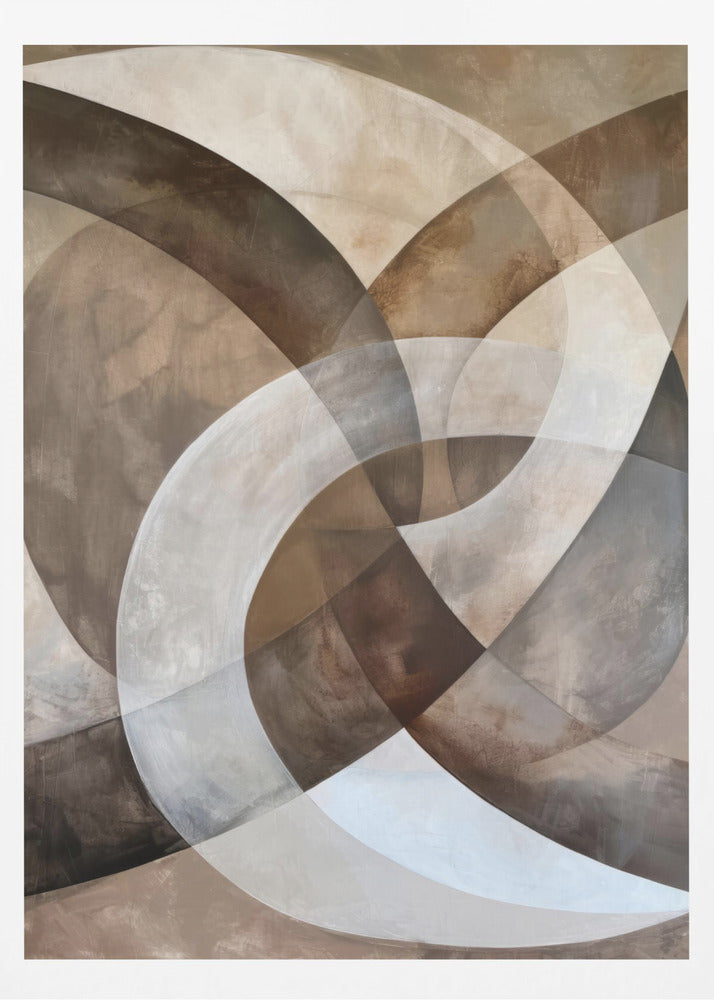 Abstract Art Beige Brown Geo Abstract - Poster / Art Print