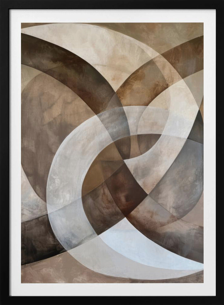Abstract Art Beige Brown Geo Abstract - Poster / Art Print