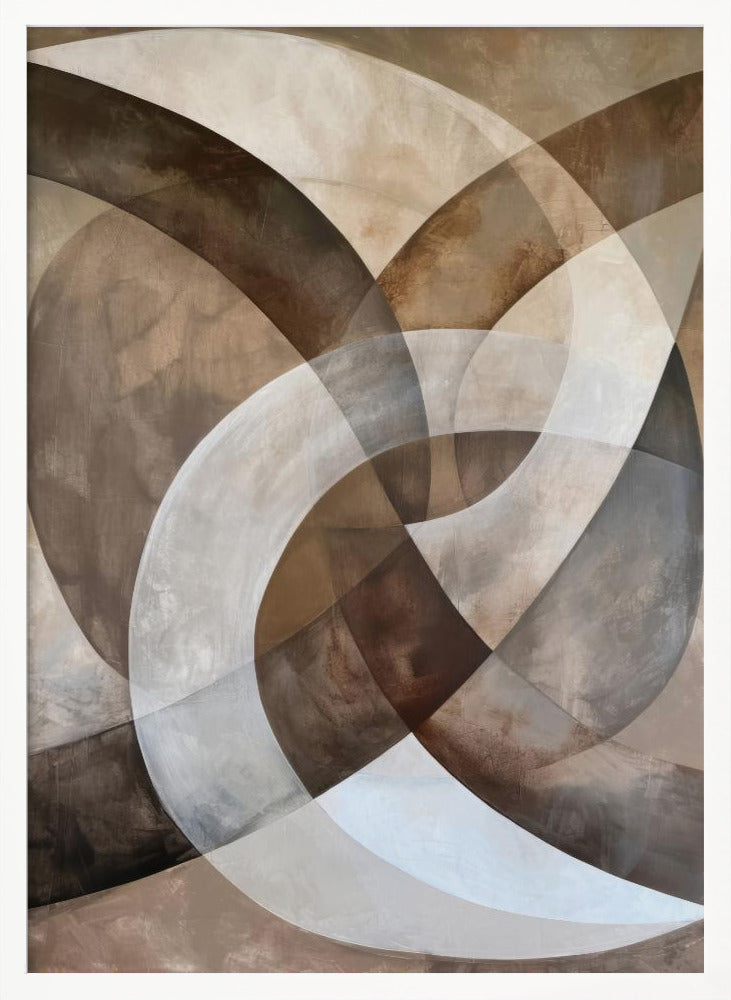 Abstract Art Beige Brown Geo Abstract - Poster / Art Print