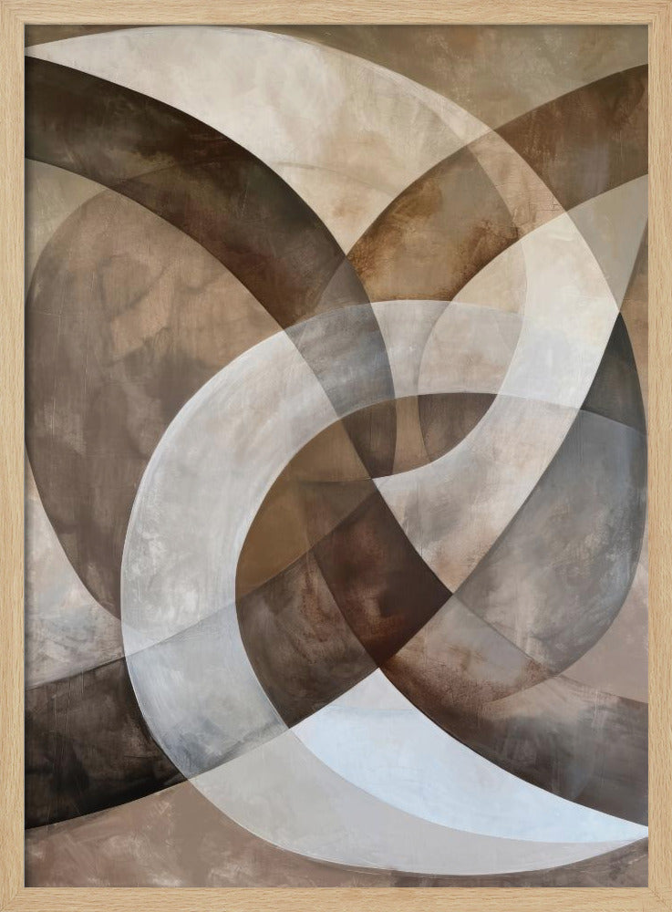 Abstract Art Beige Brown Geo Abstract - Poster / Art Print