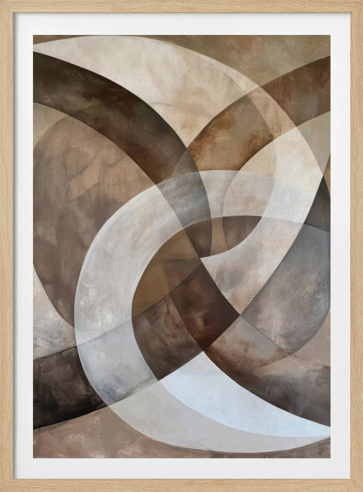 Abstract Art Beige Brown Geo Abstract - Poster / Art Print