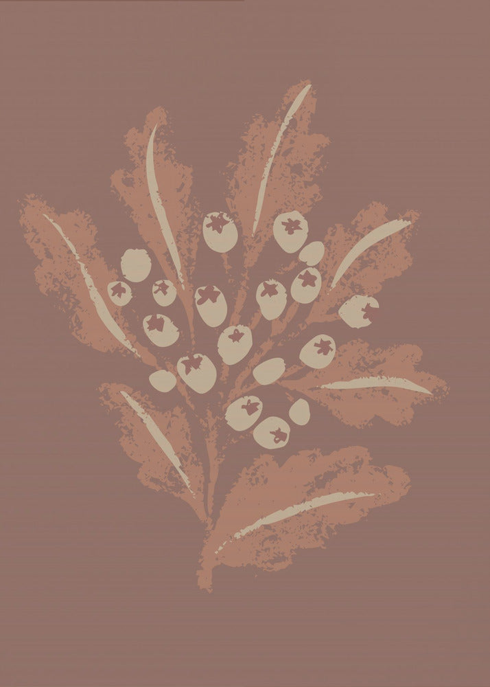 Textured Mocha Foliage - Poster / Art Print