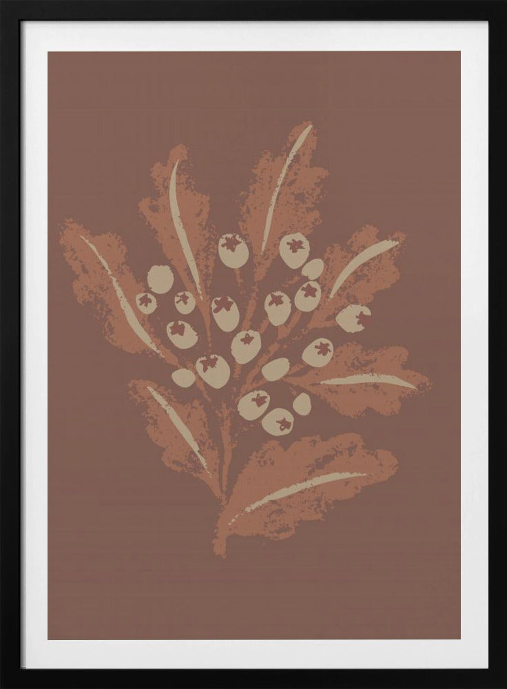 Textured Mocha Foliage - Poster / Art Print
