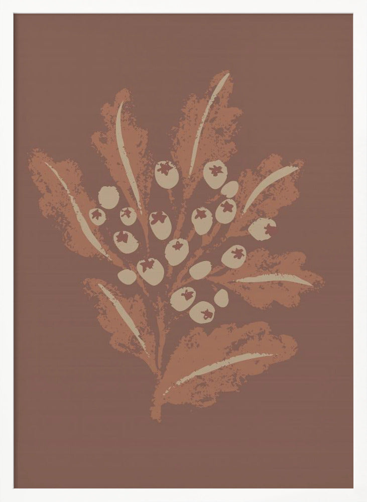 Textured Mocha Foliage - Poster / Art Print