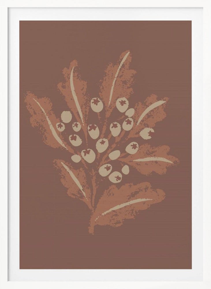 Textured Mocha Foliage - Poster / Art Print