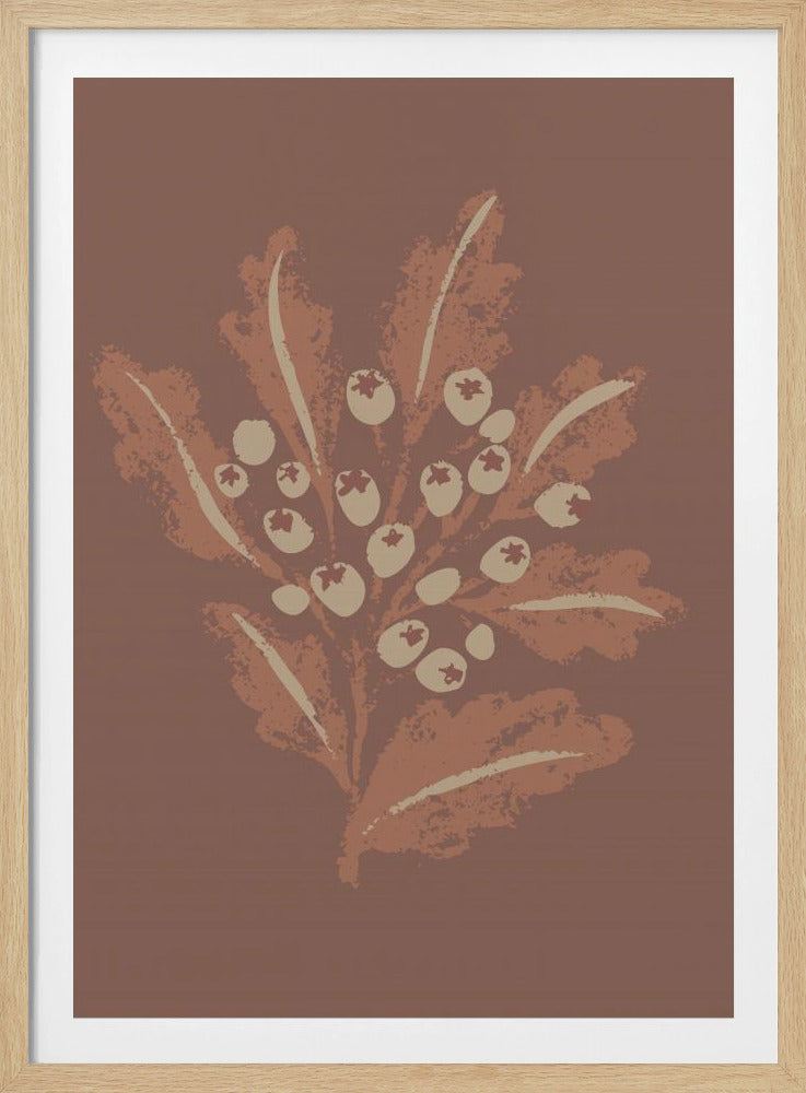 Textured Mocha Foliage - Poster / Art Print