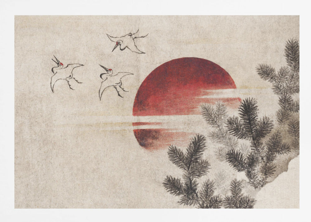 Birds and Sunset, From Album of Sketches (1814) Full - Poster / Art Print