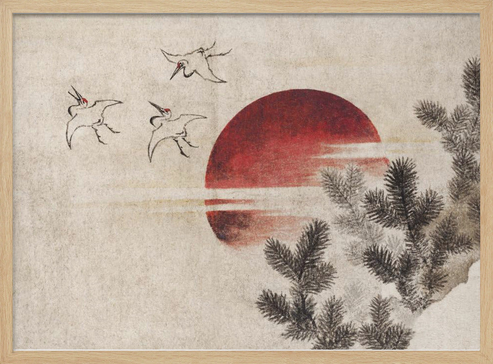 Birds and Sunset, From Album of Sketches (1814) Full - Poster / Art Print