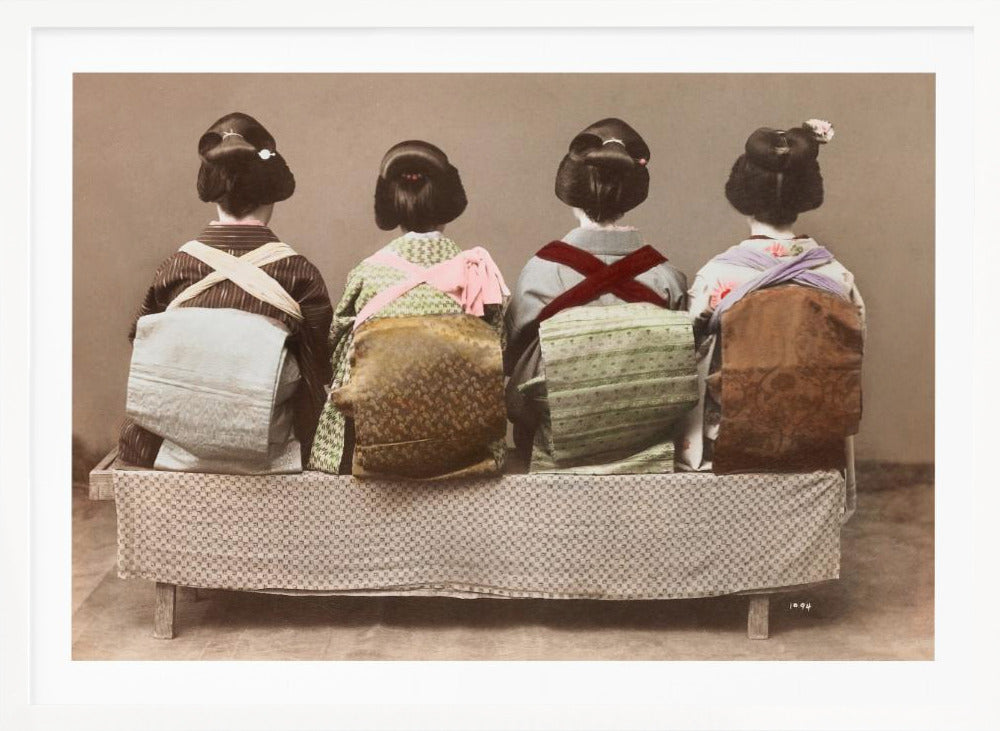 Showing Back Style (19th 20th Century) Japanese Woman Sitting - Poster / Art Print
