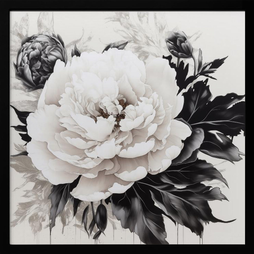 Peonies Sketch - Poster / Art Print