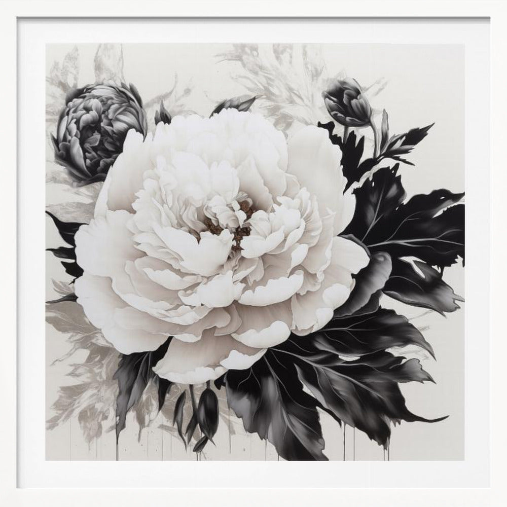 Peonies Sketch - Poster / Art Print