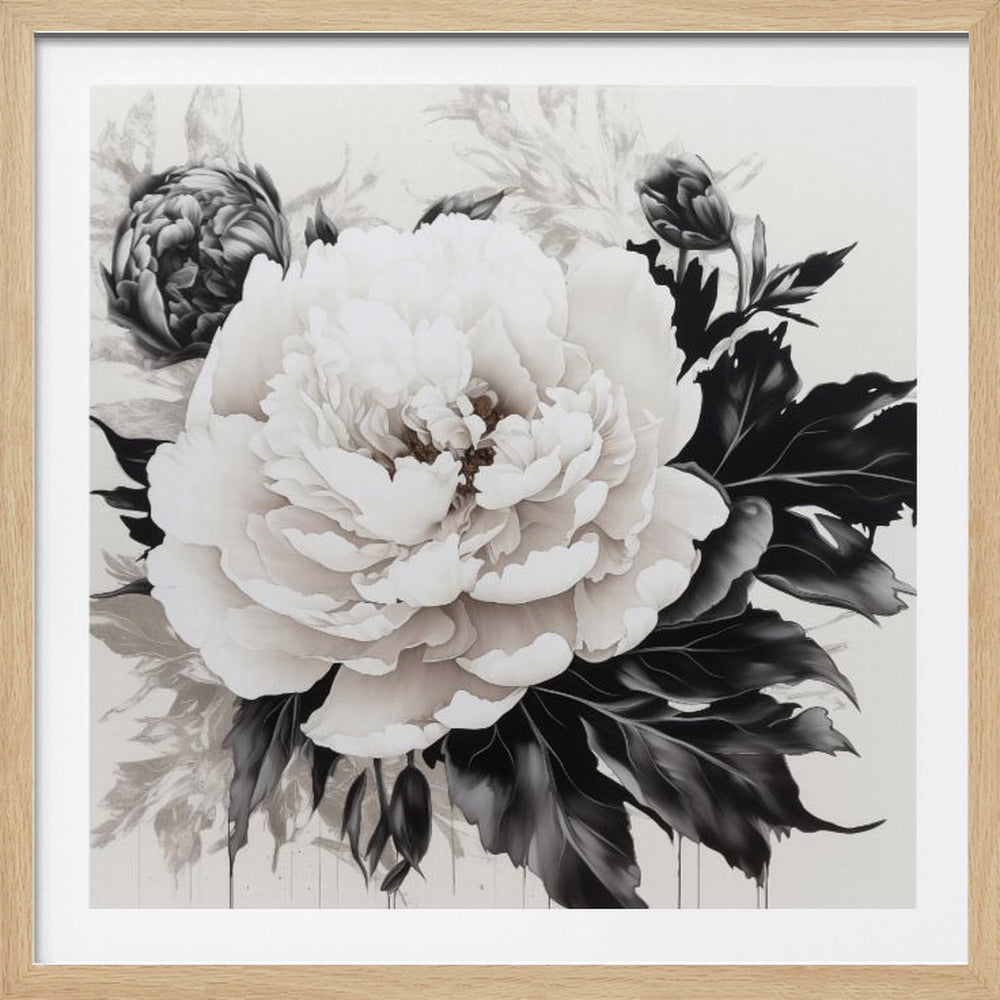 Peonies Sketch - Poster / Art Print