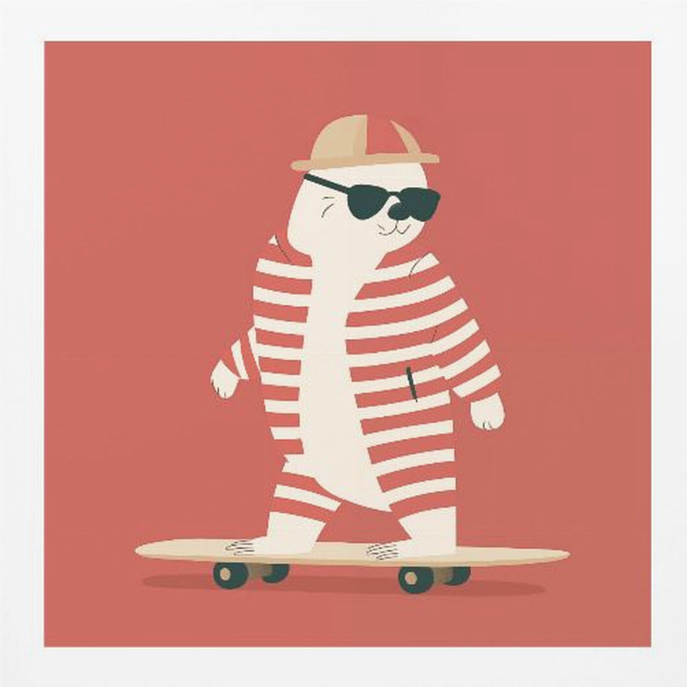 Skateboard Bear - Poster / Art Print