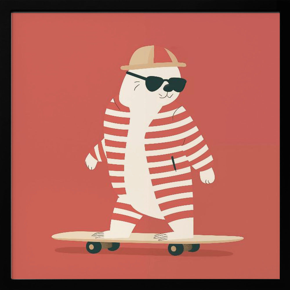 Skateboard Bear - Poster / Art Print