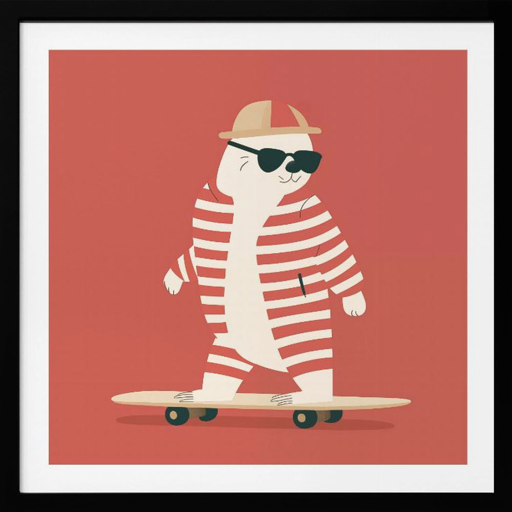 Skateboard Bear - Poster / Art Print