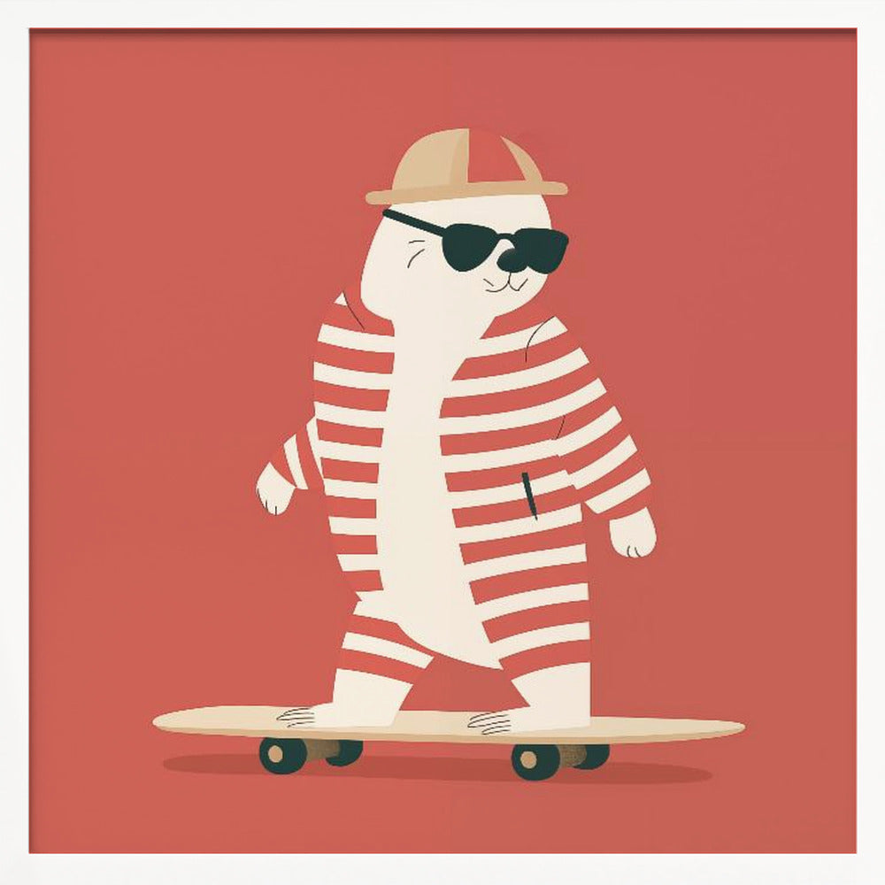 Skateboard Bear - Poster / Art Print