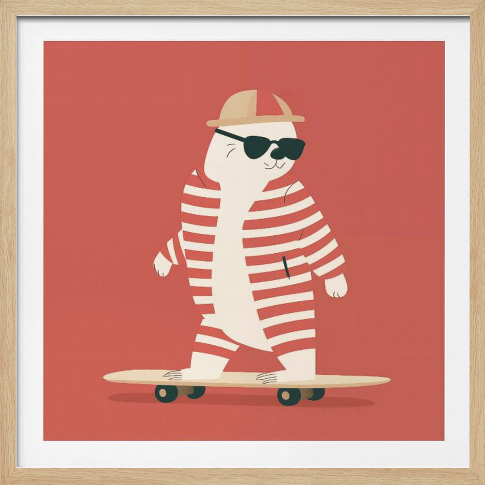 Skateboard Bear - Poster / Art Print