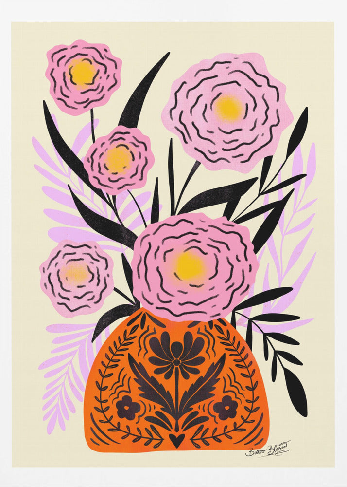Pink Maxi Flower Vase - Poster / Art Print
