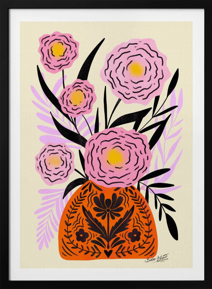 Pink Maxi Flower Vase - Poster / Art Print