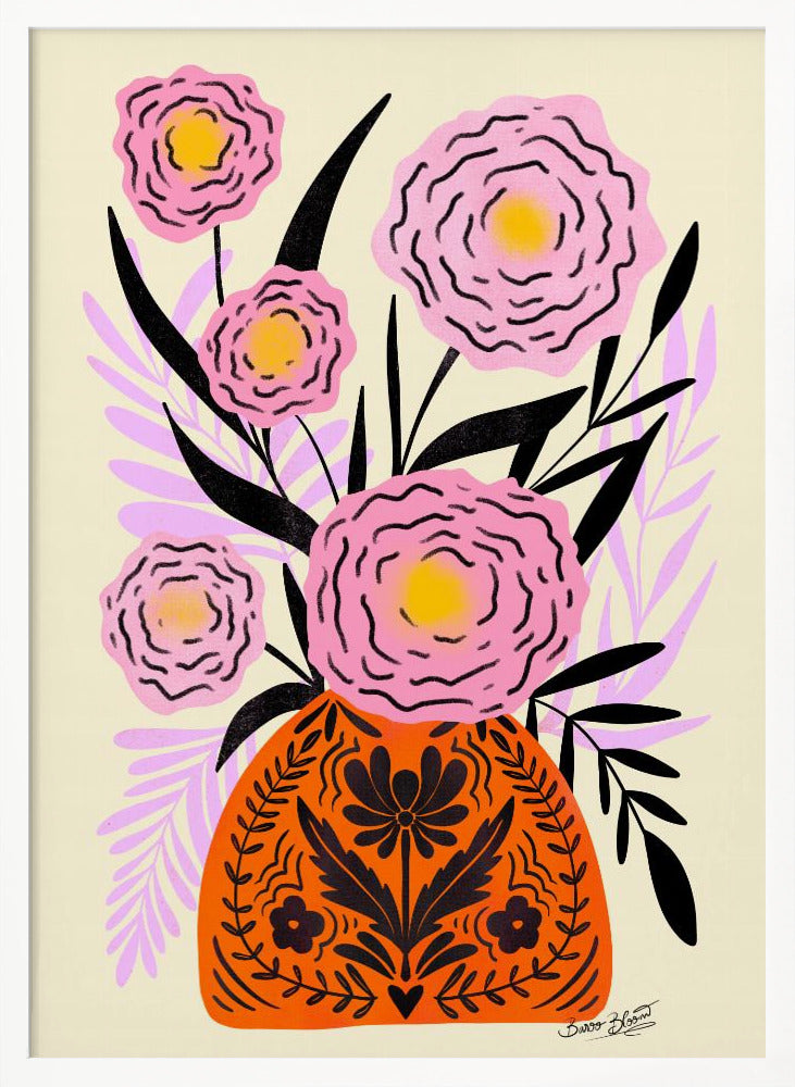Pink Maxi Flower Vase - Poster / Art Print