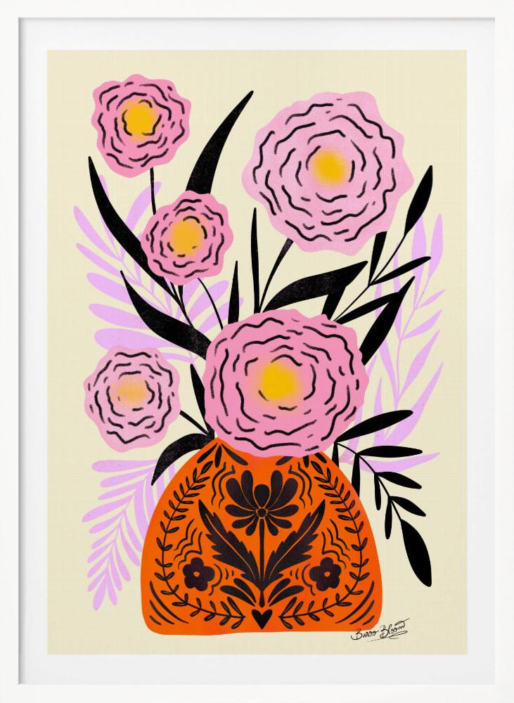 Pink Maxi Flower Vase - Poster / Art Print
