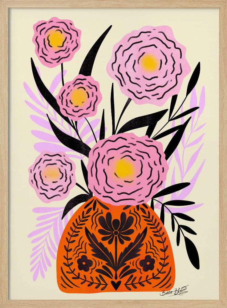 Pink Maxi Flower Vase - Poster / Art Print