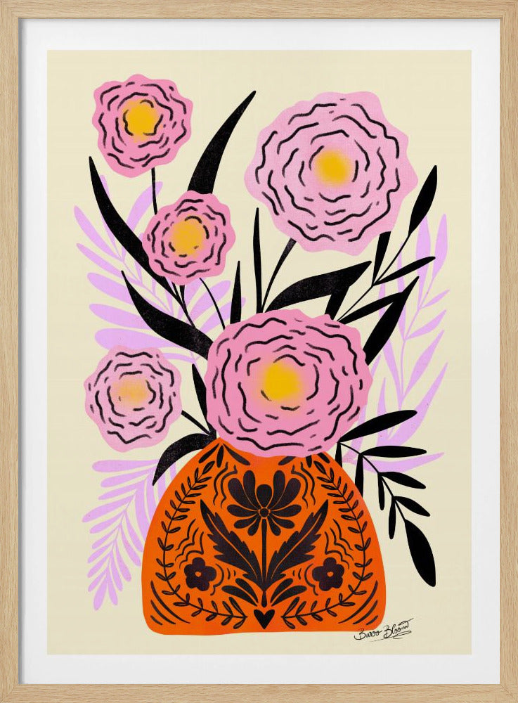 Pink Maxi Flower Vase - Poster / Art Print