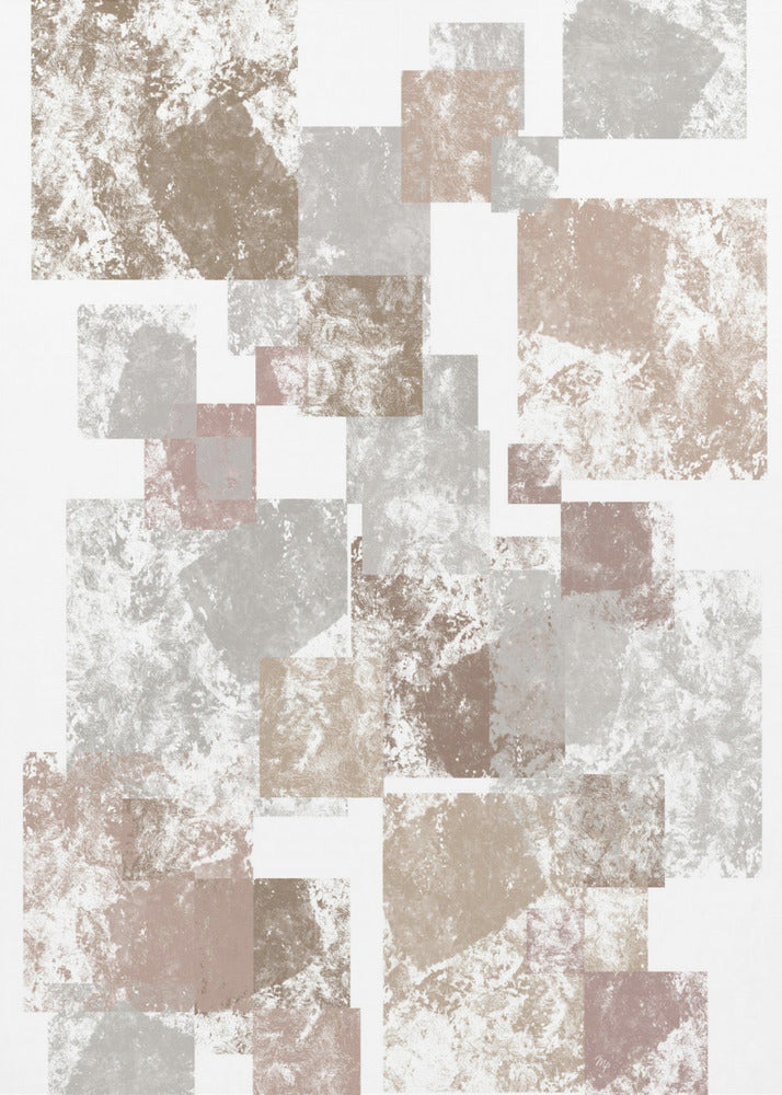 Abstract Brown Cubes - Poster / Art Print