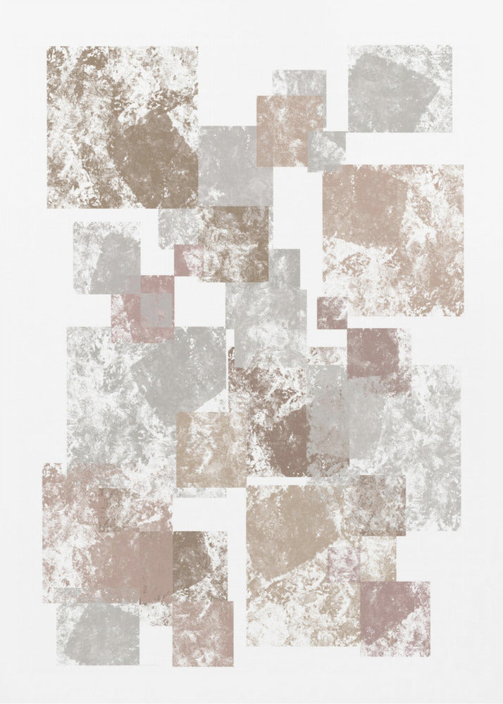 Abstract Brown Cubes - Poster / Art Print