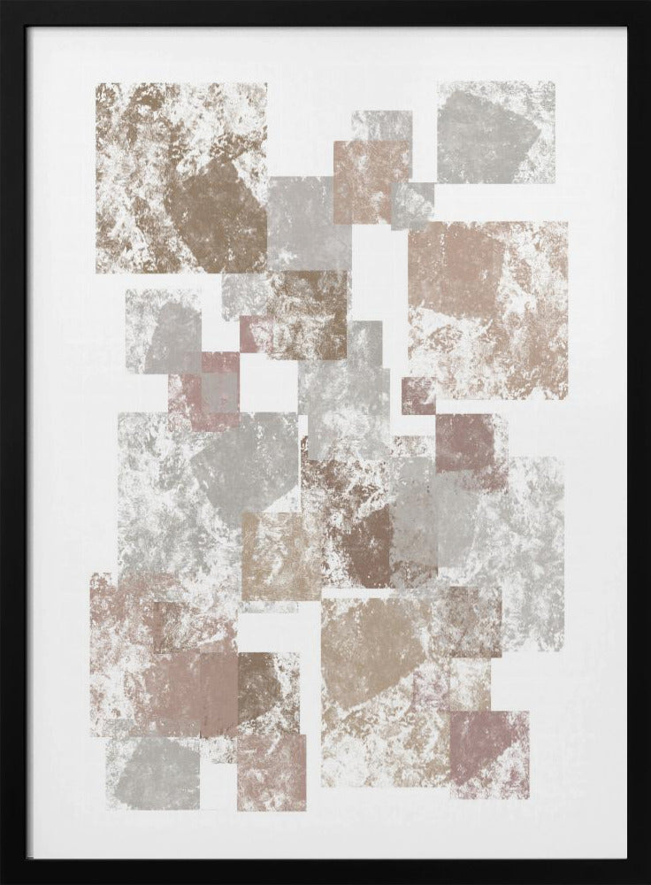 Abstract Brown Cubes - Poster / Art Print