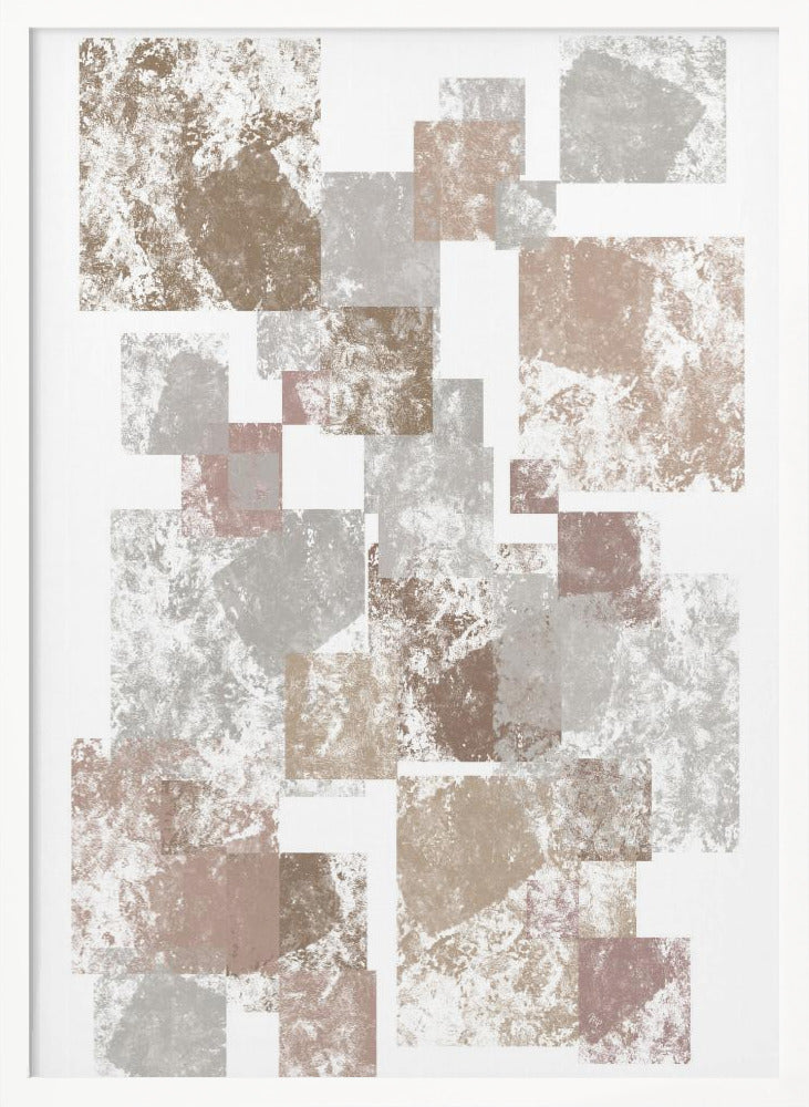 Abstract Brown Cubes - Poster / Art Print