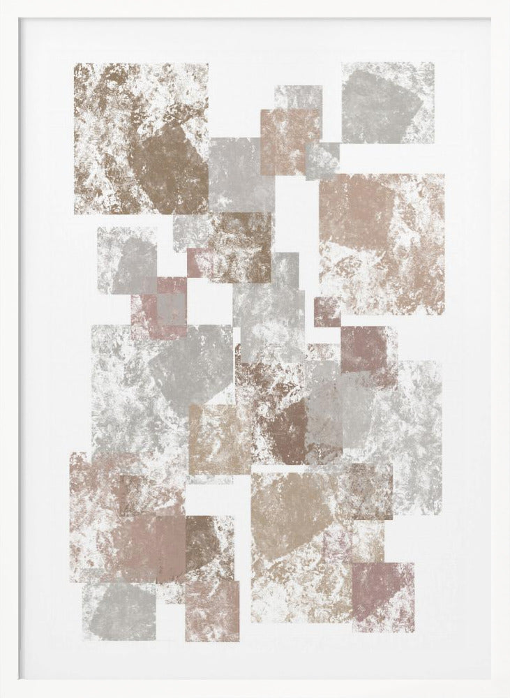 Abstract Brown Cubes - Poster / Art Print
