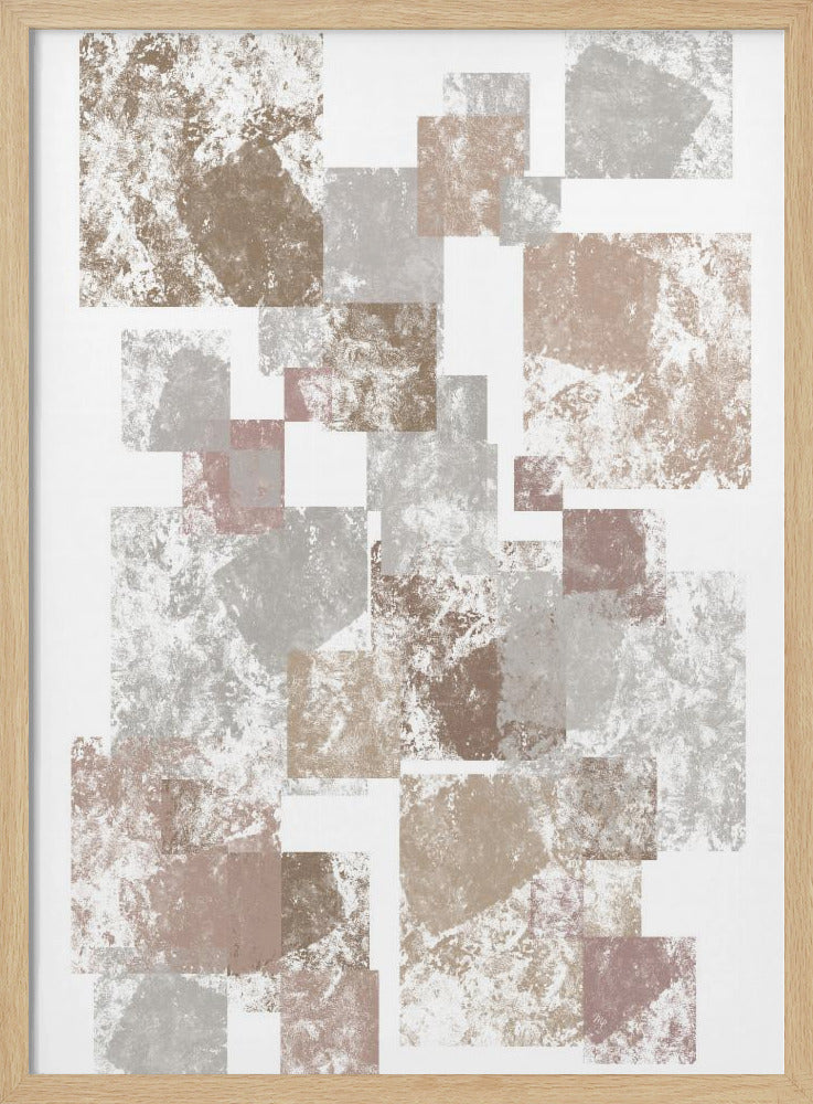 Abstract Brown Cubes - Poster / Art Print