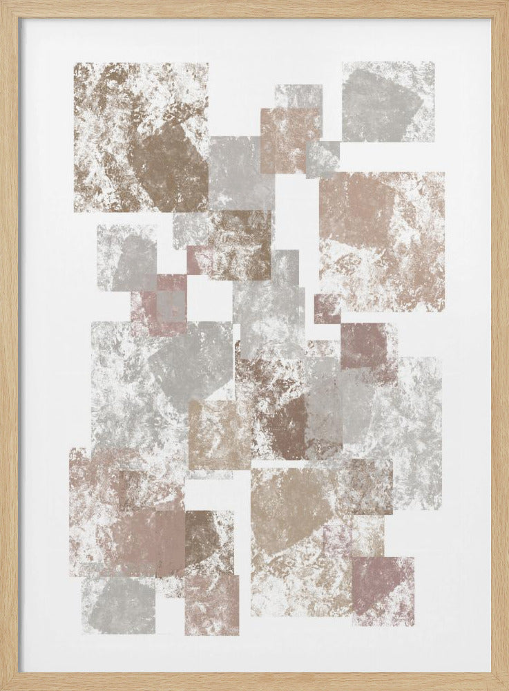 Abstract Brown Cubes - Poster / Art Print