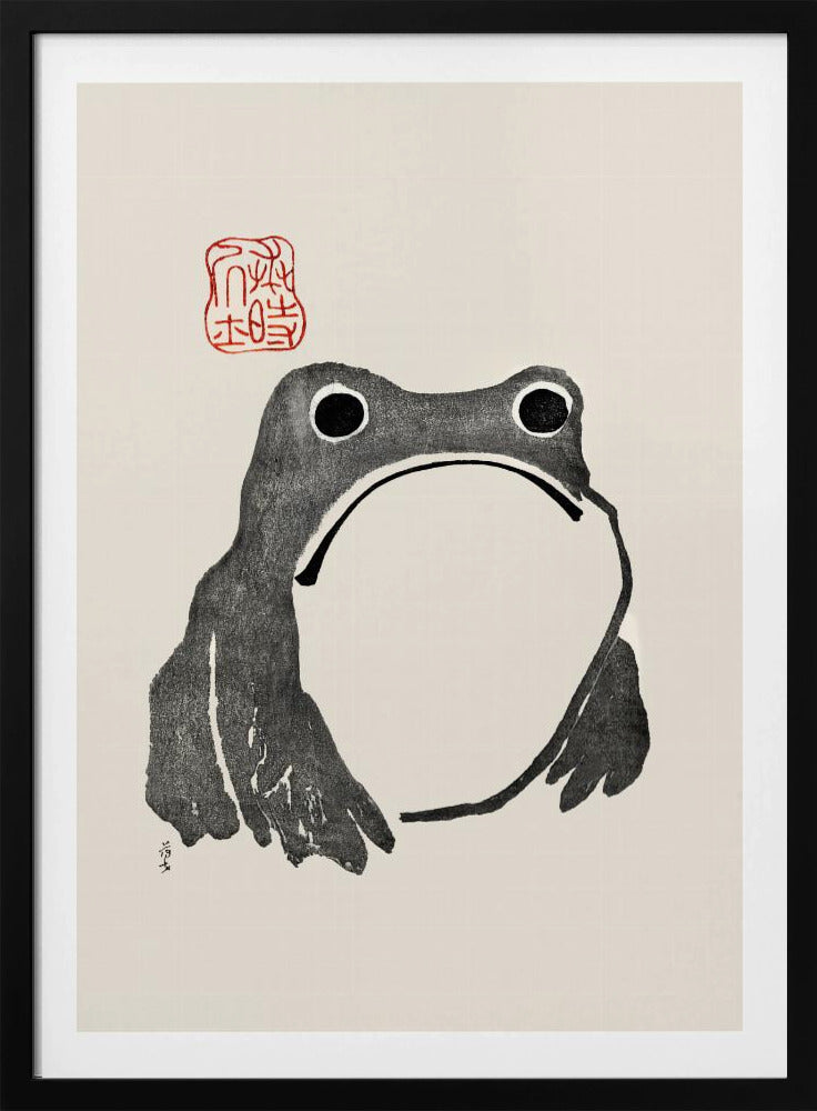 Grumpy Frog I Black - Poster / Art Print