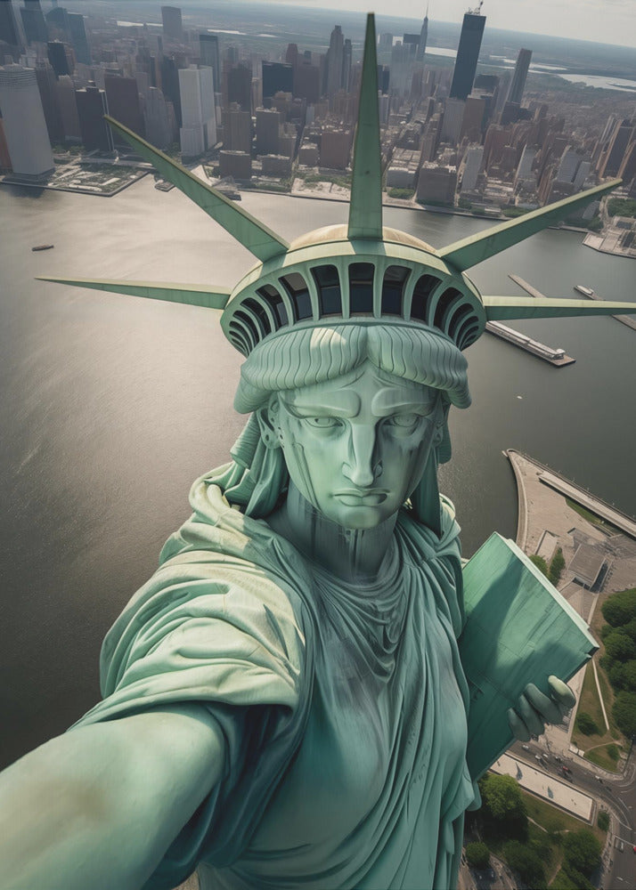 The Statue of Liberty Selfie - Poster / Art Print