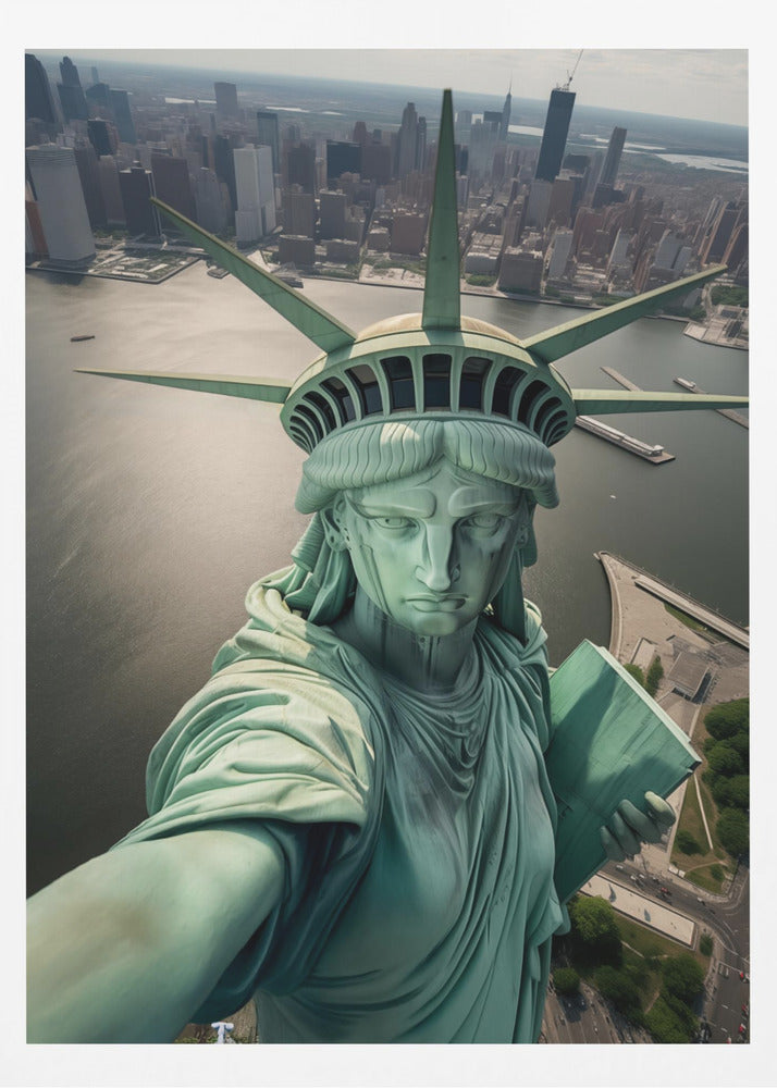 The Statue of Liberty Selfie - Poster / Art Print