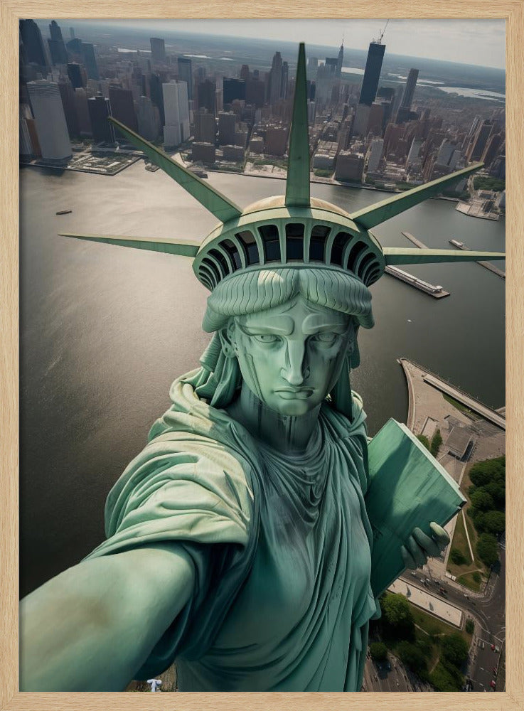 The Statue of Liberty Selfie - Poster / Art Print