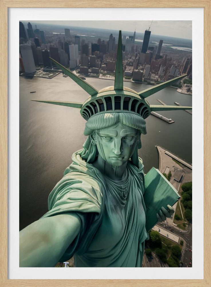 The Statue of Liberty Selfie - Poster / Art Print