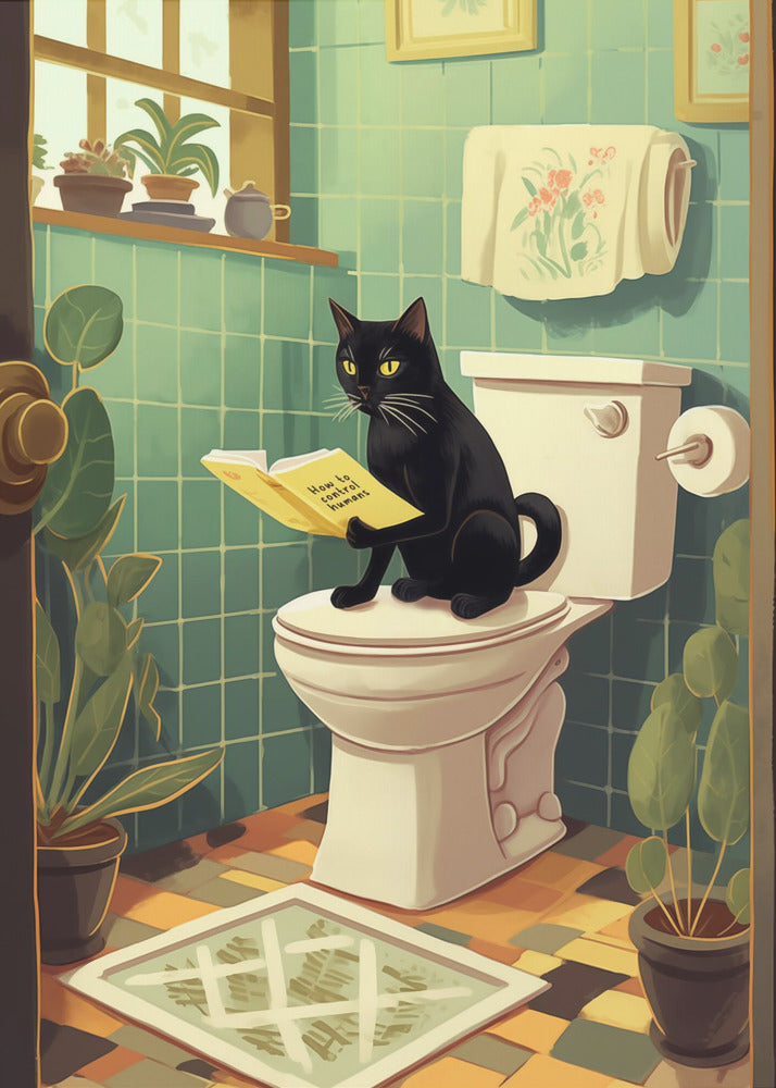Toilet Cat - Poster / Art Print