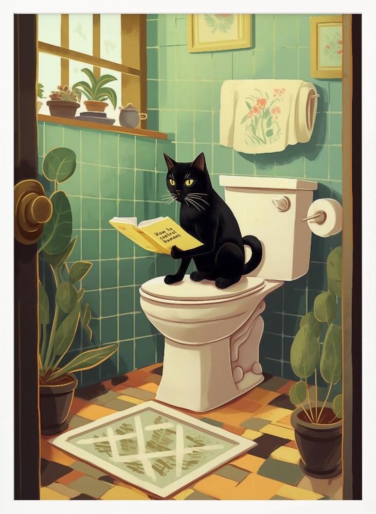 Toilet Cat - Poster / Art Print