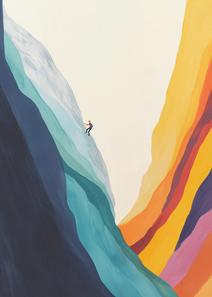 Climbing Rainbow Mountains - Poster / Art Print